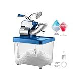 Macchina elettrica for coni di neve, tritaghiaccio, granigliatrice for vetro, frullatore, tritatutto, acciaio inossidabile, freddo, commerciale(Black)