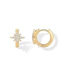 Pavoi - Aretes de aro pequeños chapados en oro de 14 quilates de plata de ley 925 con circonita cúbica para mujer -...