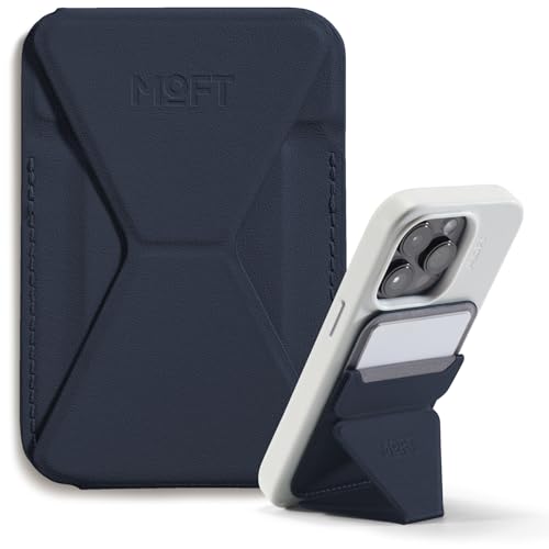 MOFT MagSafe Wallet Stand for iPhone 17/16/15/14/13/12 Series Compatible with MagSafe, MOVAS Vegan Leather Magnetic Phone Stand with 3 Viewing Angles, 2 Cards Holder