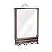 mDesign Power Lock Suction Bathroom Shaving Mirror with Storage Hooks for Shower - Bronze