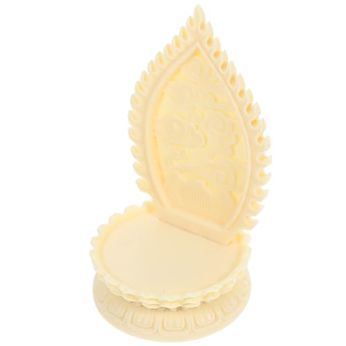 healvian 象牙果雕刻の祥云底座 観音仏像台座 丸型彫刻ディスプレイスタンド 素材と精巧な手作業による仏壇 仏具用飾り台