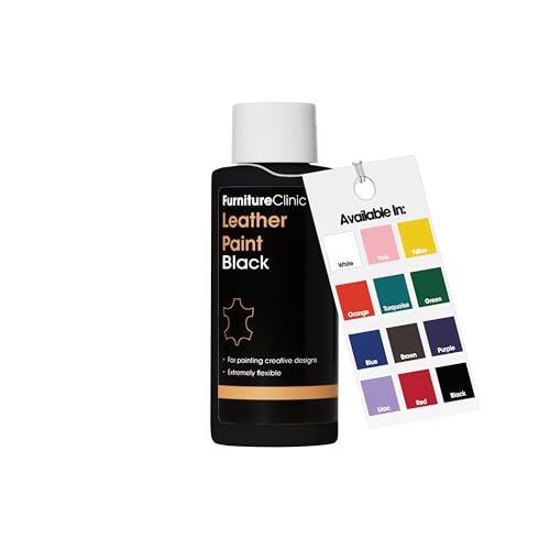 Furniture Clinic Leather Paint - for Painting All Leathers: Footwear Handbags Clothing etc. Flexible and Durable (Black 50ml)