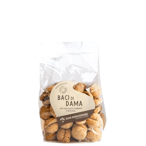 BONGIOVANNI FARINE E BONTA' NATURALI Biscotti Artigianali Senza Glutine Baci di Dama con Farina di Riso e Cioccolato, Ideali come Snack o Colazione