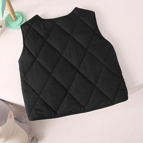 Girls Puffer Vest Quilted Padded Puffy Vest Pockets Lightweight Full-Zip Outerwear Warm Sleeveless Vests 3-14Y4