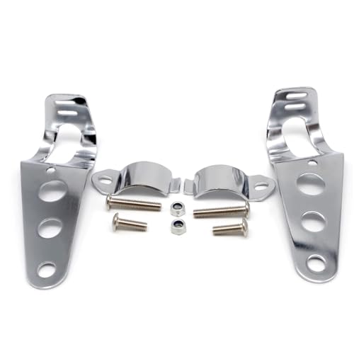 Nebelscheinwerfer-Montagehalterung Passend für Yamaha xj6 r1 2012 rd 350 xmax 300 tdm 900 r3 2019 xj600 r1 2003 Motorrad-Scheinwerferhalterungsabdeckung Halterungen Motorrad-Lichthalterung(Silver)