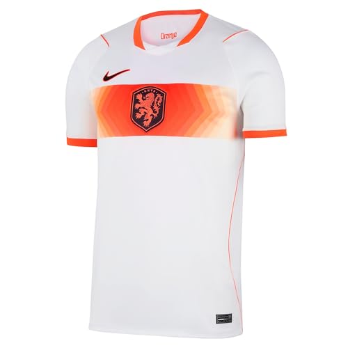 Nike Niederlande Auswärtstrikot Herren M Netherlands National Team Fußball Trikot WM 2026 Euro Fan Jersey NK Dri-FIT Stadium Shirt White/Hyper Crimson/Black
