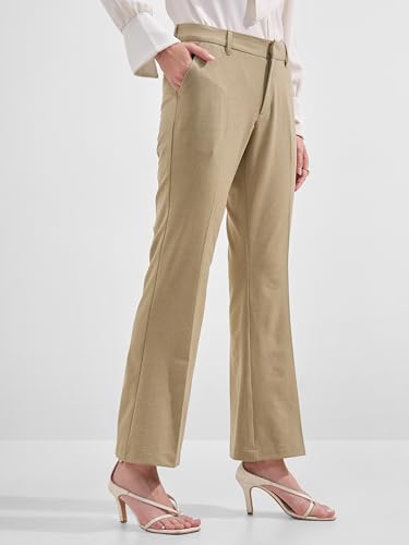 Image of Tokyo Talkies Women's Stretchable Bootcut Pants | High Rise Flared Trousers |Travel & Formal Wear|Workwear Trousers