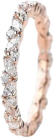 Exquisite 925 Sterling Silver Wedding Band with Marquise & Round Cut Moissanite Elegant and Timeless Ring Gift for Women