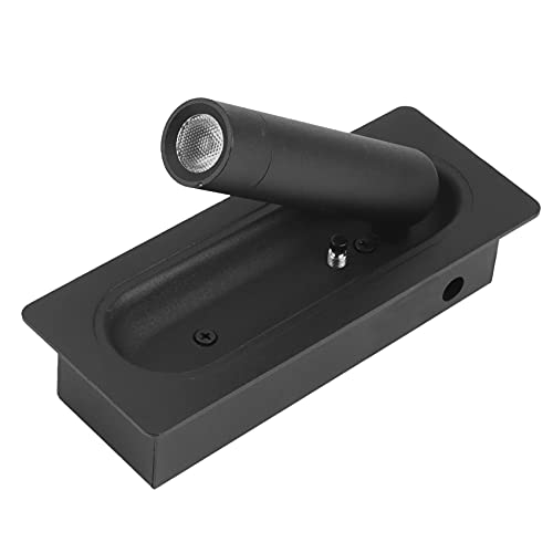 GOSIA LáMpara LED para HabitacióN LáMpara de Pared para Cabecera LáMpara de Lectura Lateral de la Cama Aplique LáMparas de Pared Empotradas Interruptor AutomáTico, Negro