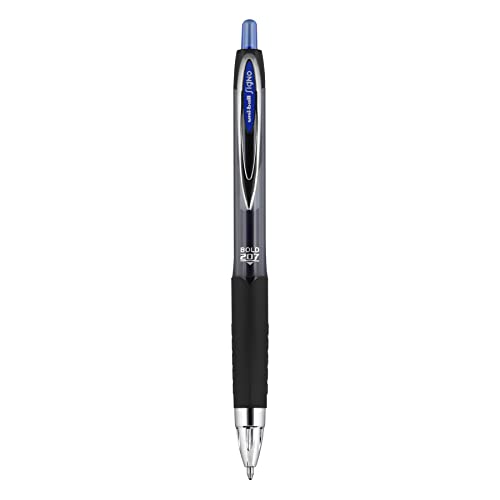 Uniball Gel Pens, 207 Signo Gel With 1.0Mm Bold Point, 12 Count, Blue Pens Are Fraud Proof #TOP1