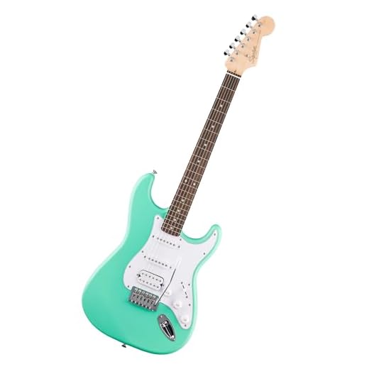 Fender Squier Debut HSS Series Stratocaster Guitarra Eléctrica, Guitarra para Principiantes, con 2 Años de Garantía, Seafoam Green