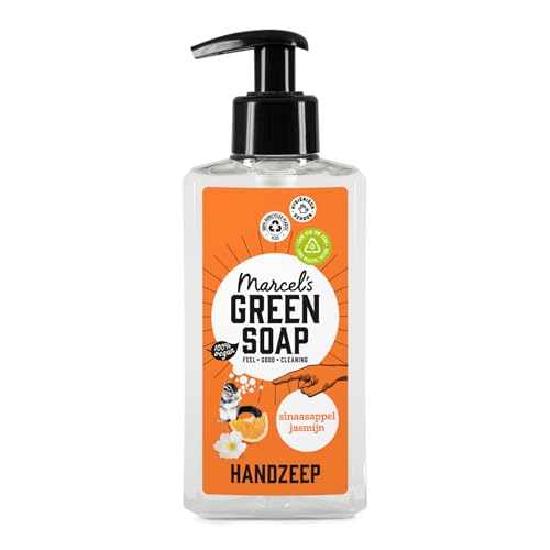 Marcel's Green Soap - Hand Soap Orange & Jasmine - Handwash Dispenser - 100% Eco friendly - 100% Vegan - 97% Biodegradable - 250 ML