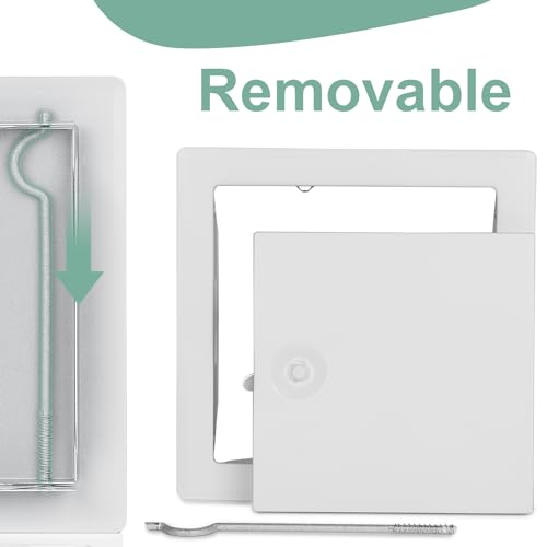 EFUTURETIME Revisionsklappe 15x15 cm Trockenbau Wartungsklappe Metall Weiß, Revisionstür Stahlblech Vierkantverschluss mit 2 Schlüssel, Revisionsluke für Loft, Bad, Küche, Lager