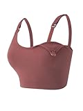 Single Layer Nursing Vest Without Chest Cushion Ribbed Nursing Bra with Adjustable Straps, Seamless Crop Top...