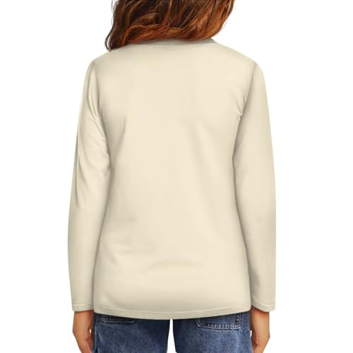 Image of Girls Long Sleeve Shirt with Cute Graphic Casual Pullover Tops 3-16Y