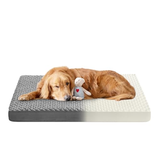 Kokiope Dog Bed for Large Dogs - Egg Dog Crate Bed-Orthopedic Dog Bed-Dog Bed with Washable Cover Removable, Egg Crate Foam Pet Bed Mat（44in）