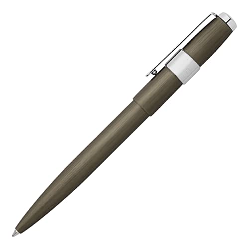 Bolígrafo Cerruti 1881 Block Brushed Gun, alta gama en gris cepillado 3