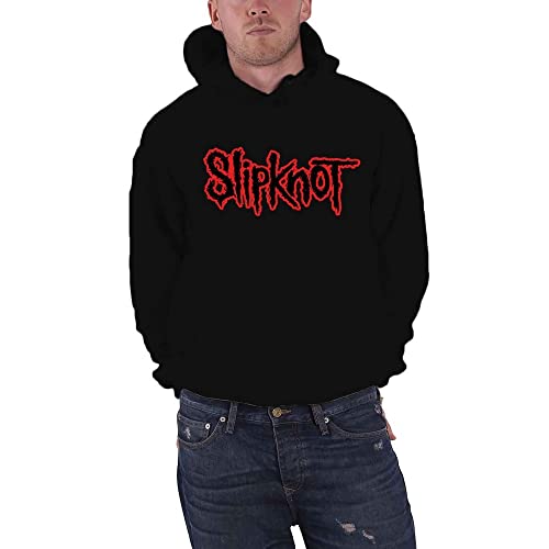 Slipknot Unisex Adult Back Print Logo Pullover Hoodie (XS) (Black), Black, X-Small