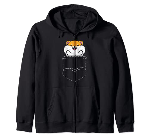 Hamster: Hamster Pocket - Pets Sayings Zip Hoodie, Black
