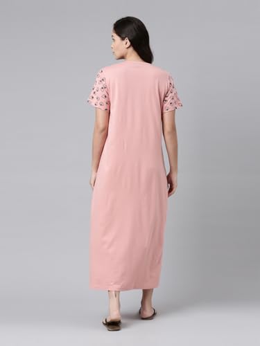 Image of KRYPTIC Womens Pure Cotton Printed Maxi Nightdress