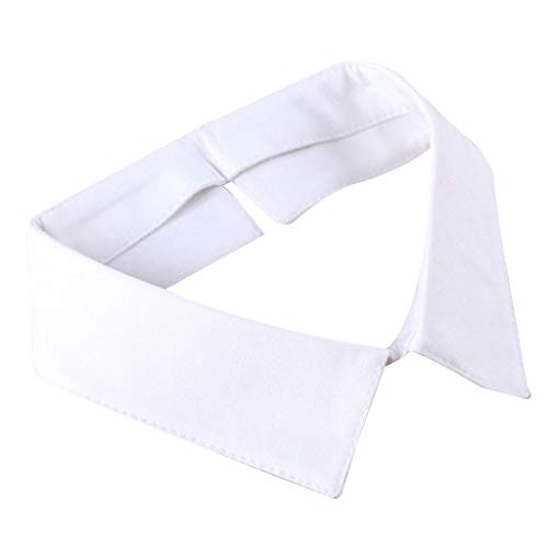 BELTI Klassisches Schwarz/Weiß-Kragenhemd mit Abnehmbarem Kragen - Vintage Krawatte & Revers Bluse Top für Damen & Herren