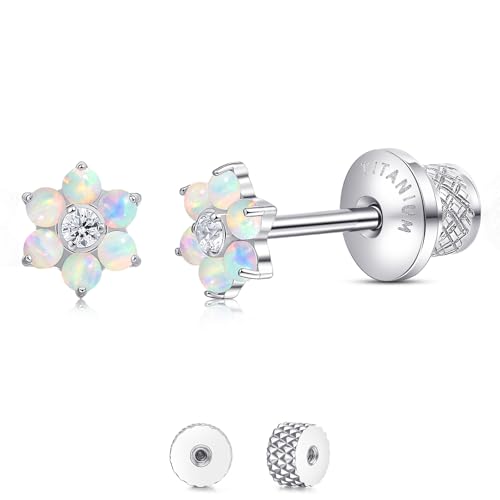 Limerencia Titanium Flat Back Screw Back Stud Earrings for Women Men by limerencia - Used condition - US$13.26