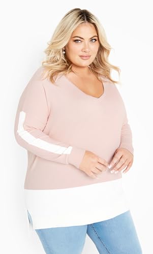 Image of Avenue Women's Plus Size Sweater So Sweet in Seafoam /Ivory, Size 1416