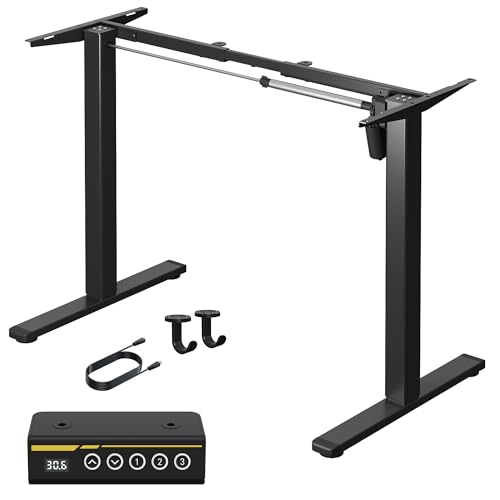 Gamork Electric Standing Desk Frame Height and Length Adjustable Legs for Home Office Ergonomic Stand Up Desk Frame with 220lbs Powerful Motor & 3 Memory Settings (Black)