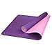 Amazon Brand - Umi - Esterilla Yoga Antideslizante,TPE Alfombrilla de Yoga, Esterilla Pilates con Línea Auxiliar,Esterilla Deporte-con Bandolera(Lila + Rosa, 1830×800×6mm)