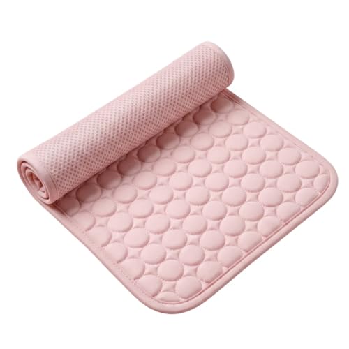 Pawlab Dog Cooling Mat - No Freeze Needed Self-Cooling Pad for Dogs Washable Portable for Crate Kennel Car Sofa Bed Floor Indoor Outdoor Summer Use (Pink 2XL)