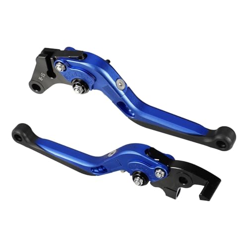 Levier d'embrayage moto en aluminium noir et bleu pliable pour GSX-R125