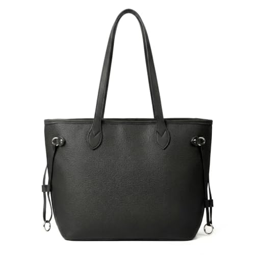 Image of AOSSTA Womens Tote Bags For School Large City Bag Design Roomy Shoulder Bag for Work Shopping Travel (Black)
