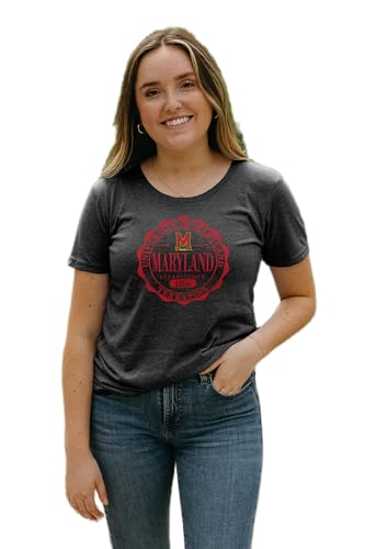 Maryland Terrapins NCAA Officially Licensed Women's Tri-Blend T-Shirt Emblem, Medium