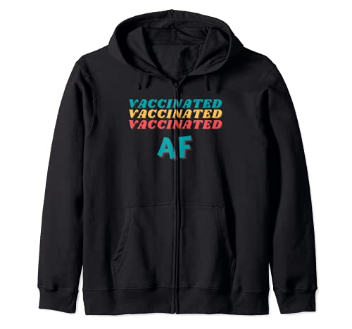 Vaccinated AF Funny Pro Vaccination Retro Vintage Sudadera con Capucha