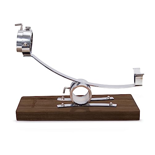 Support à jambon avec tête pivotante 3 oeillets - Base en bois - Quincaillerie en métal