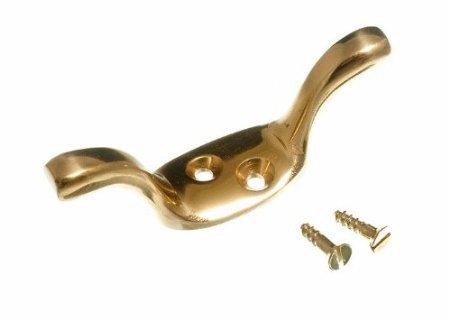 Cleat Hooks Curtain Blind Tie Back Large Solid Brass (Pack of 8)