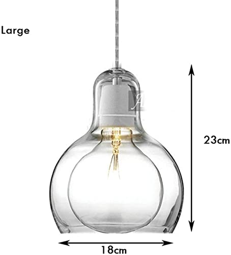 Lustre LED industriel en verre pour table à manger et bar - 4