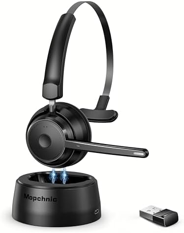 Bluetooth Headset, Wireless Headphone with AI Noise-Canceling Mic...