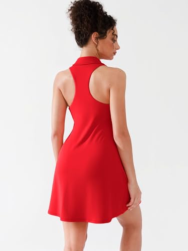 BRXL Womens Golf Dress Tennis Separate Shorts Racerback Pockets Polo Collar Built-in Bra Sleeveless Athletic Workout4