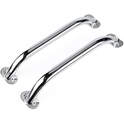 Marinebaby 12" Oval Handrail Polished Grab Handle Stainless Steel Handrail for Marine Yacht/RV (2PCS) Cover