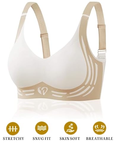 Image of Bras for Women No Underwire, Push Up Bra Wireless Bras for Women Soft and Lightly, Full Coverage Seamless Bra for Everyday, 2XL White