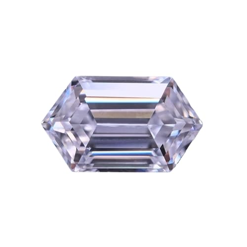 Pierre moissanite hexagonale longue éclat unique pour création de bagues haute joaillerie