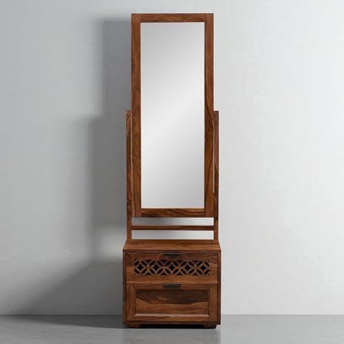 Image of The Attic Ambient Dressing Table for Bedroom, Solid Wood, Honey Matte Finish