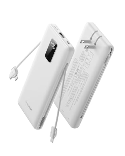 Image of charmast Portable Charger Power Bank 10000mAh with Built-in AC Wall Plug