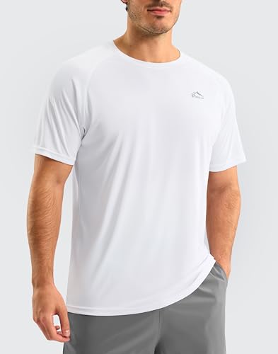 Image of Pudolla Men's Rashguard Swim Shirts Short Sleeve UPF 50+ Sun Protection SPF Quick Dry Lightweight Water Fishing Beach Shirt