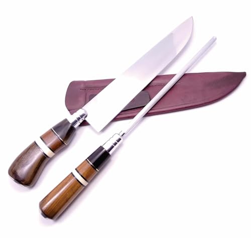 Faca artesanal Gaúcha 10 polegadas com cabo de osso para churrasco