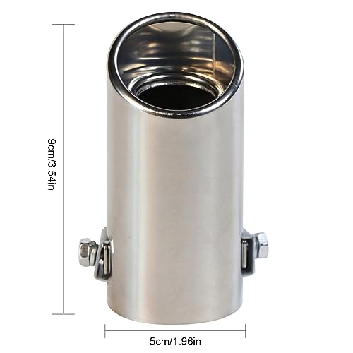 Embellecedor trasero de acero inoxidable con punta biselada para escape de automóvil 2