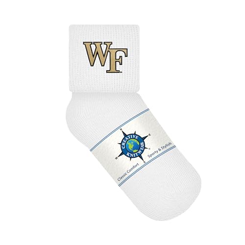 Creative Knitwear Wake Forest Demon Deacons Infant Unisex White Solid Anklet Sock Embroidered Logo - Size 6-12 Months