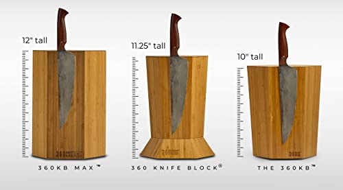 360 Knife Block ® - (Walnut) Rotating - Magnetic - Best Universal Knife Block #TOP7