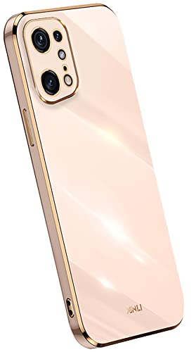 TANYO Coque pour Oppo Find X5 Pro, Housse de Protecte Souple TPU Silicone, Placage Bord Doré Ultra Thin Étui - Rose Cover